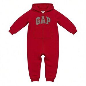 Baby Gap Red Hooded Bear Ears One-Piece Suit 18-24 Months Cotton Blend